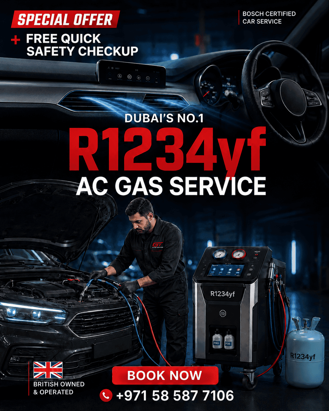 R1234yf AC Gas Service Special Offer in Dubai